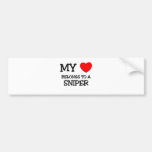 My Heart Belongs To A SNIPER Bumper Stickers