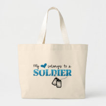My heart belongs to a Soldier Canvas Bags