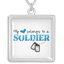 My heart belongs to a Soldier Personalized Necklace