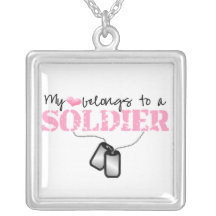 My heart belongs to a Soldier Pendants