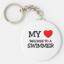 My Heart Belongs To A SWIMMER Keychain