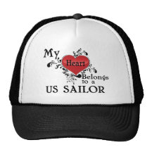 My Heart Belongs to a US Sailor Mesh Hat