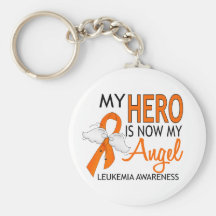 My Hero Is My Angel Leukaemia Keychain