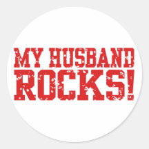 My Husband Rocks Round Sticker