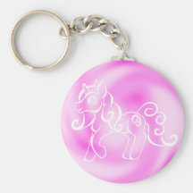 My Little Invisible Pink Unicorn Pink Keychain
