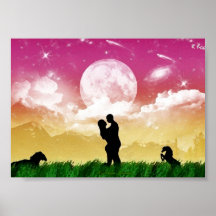 My Love, Mom Amour (le ciel étoilé) l´huile Posters