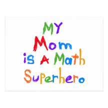 My Mum Math Superhero T-shirts and Gifts Post Cards