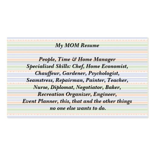 homemaker resume skills