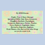 My Mum Resume Calling Card groovy pop flowers business cards