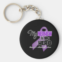 My Nephew is My Hero - Purple Ribbon Keychain