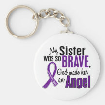 My Sister Is An Angel Pancreatic Cancer Keychains