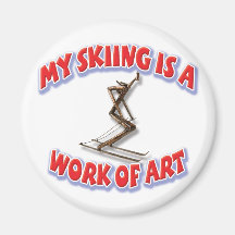 My Skiing Is A Work Of Art Fridge Magnets