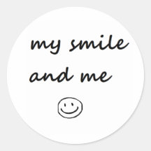 my smile and me round sticker