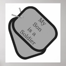 My Son is a Soldier Dog Tags Poster