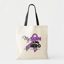 My Son is My Hero - Purple Ribbon Bag