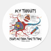 My Thoughts Escape Me From Time To Time Round Stickers