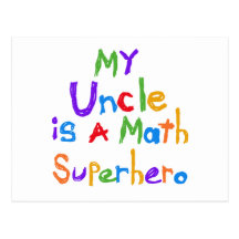 My Uncle Math Superhero T-shirts and Gifts Postcards