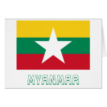 Myanmar Flag with Name Card
