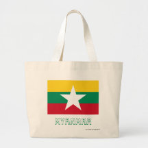 Myanmar Flag with Name Tote Bag