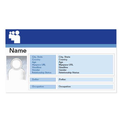 Myspace Dark - Business Business Card Template