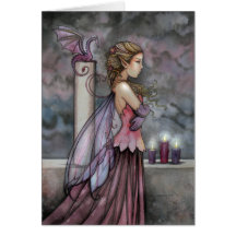 Mystical Fairy and Dragon Card by Molly Harrison