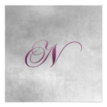 N Elegant Monogram Invitation