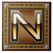 N Monogram Premium Best viewed large. see notes Ceramic Tiles