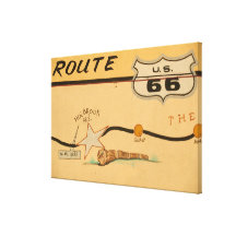 NA, USA, Arizona, Holbrook Route 66 road mural Gallery Wrapped Canvas