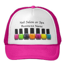 Nail Salon Business, Bright Polish Bottles Mesh Hat