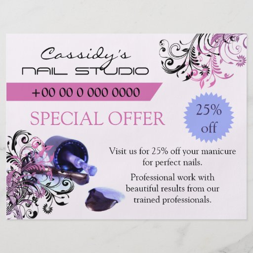 Nail Technician / Nail Bar Promotional Flyers