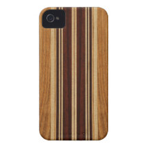 Nalu Lua Faux Koa Wood Surfboard iPhone 4 Cases