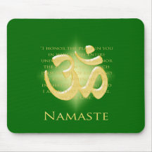 Namaste - I bow to you (in green) Mouse Mats
