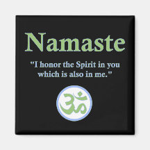 Namaste - with quote and Om symbol Fridge Magnet