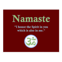 Namaste - with quote and Om symbol Post Cards