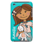 Name kid girl cuddles aqua peach ipod case iPod touch covers