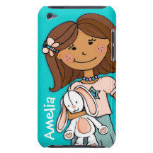 Name kid girl cuddles aqua peach ipod case iPod touch covers