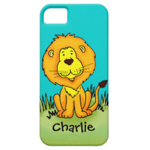 Name kid lion aqua yellow iphone 5 case