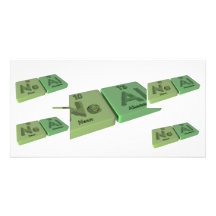 name-Neal-Ne-Al-Neon-Aluminium Photo Greeting Card