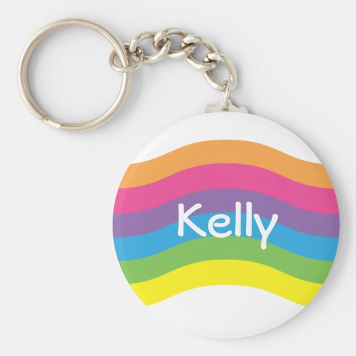 Name Rainbow Wave Keychains