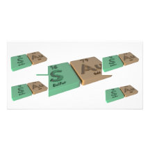 name-Sau-S-Au-Sulphur-Gold Personalised Photo Card
