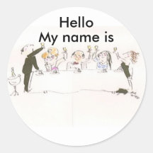 Name Tags for Party Round Sticker