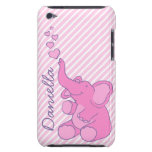 Named cute pink elephant ipod touch case