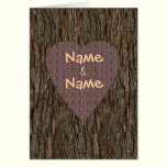 Names Carved In Tree Card - Brown cards