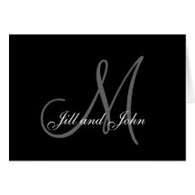Names Initial Monogram Cards Weddings Black