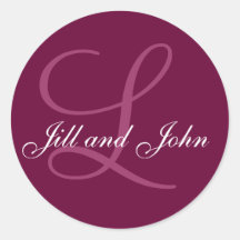 Names Initial Monogram L Wedding Favour Stickers