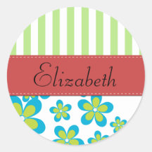 Names Initials Monograms Flowers Green Red Blue Stickers