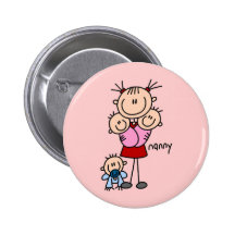 Nanny Stick Figure Button