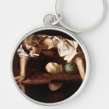 Narcissus, Caravaggio Key Chain