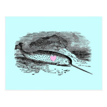 Narwhal Heart Post Card