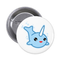Narwhal Kawaii Pinback Buttons